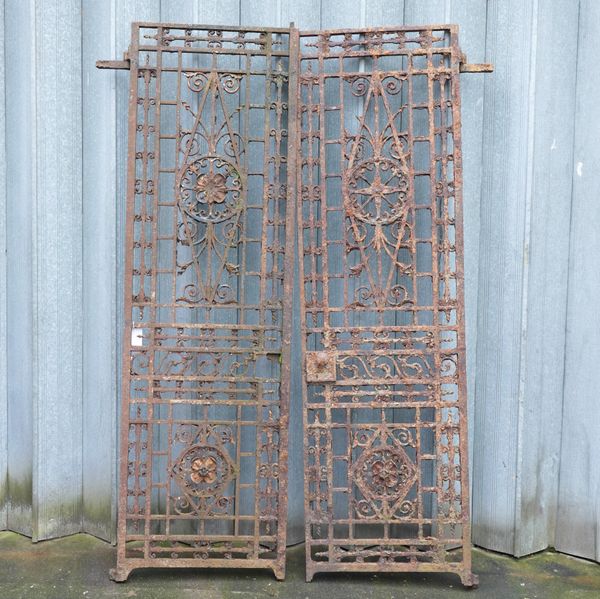 A PAIR OF 19TH CENTURY CAST AND WROUGHT IRON GATES (2)