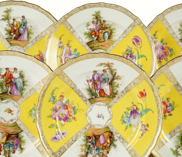 TEN DRESDEN PORCELAIN PLATES (10)