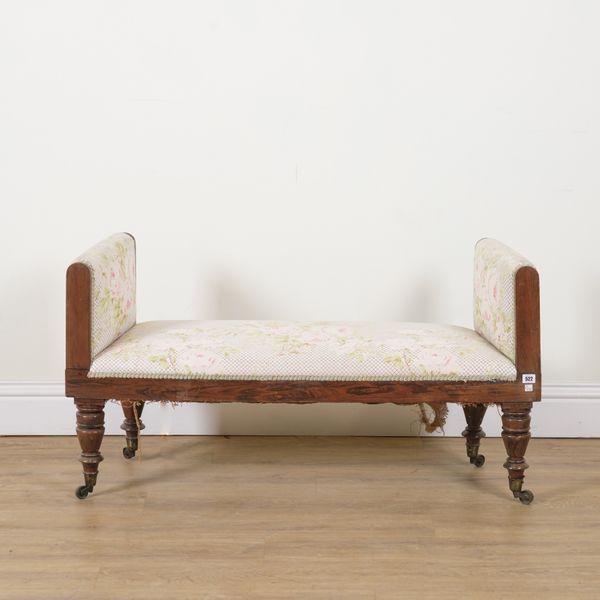 A REGENCY FAUX ROSEWOOD PAINTED WINDOW SEAT