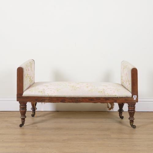 A REGENCY FAUX ROSEWOOD PAINTED WINDOW SEAT
