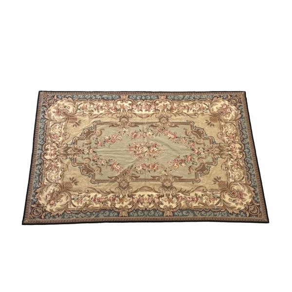 A FRENCH AUBUSSON STYLE CARPET OR WALL HANGING