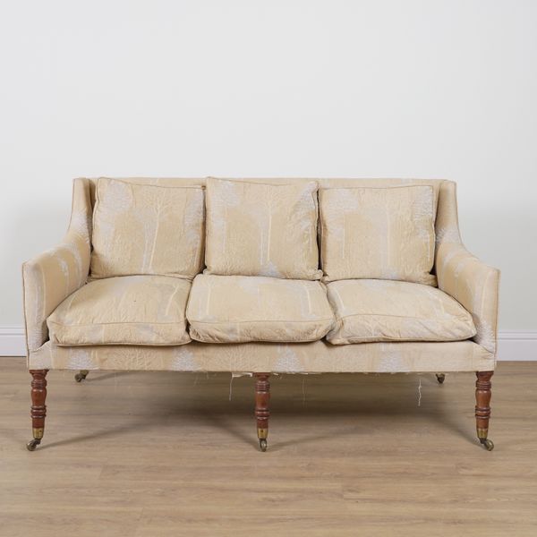 A 19TH CENTURY MAHOGANY FRAMED SOFA