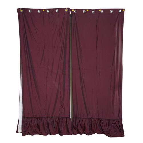 TWO PAIRS OF PAOLETTI PLUM TAFFETA EYELET CURTAINS (10)