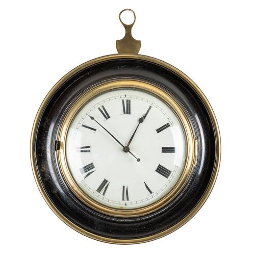 A GEORGE III EBONISED BRASS-MOUNTED SEDAN TIMEPIECE