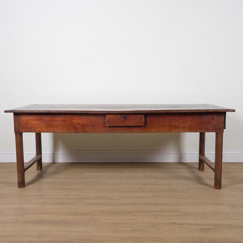 A 19TH CENTURY FRENCH FRUITWOOD REFECTORY TABLE