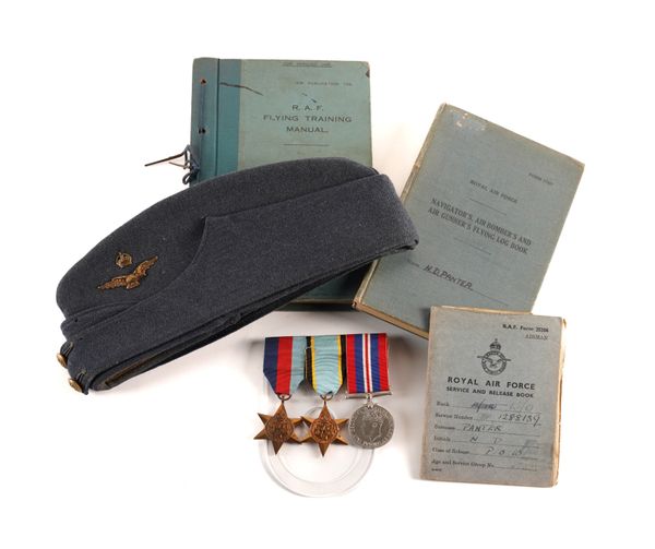 THE SECOND WORLD WAR MEDALS, CATERPILLAR CLUB BADGE AND FURTHER ITEMS RELATING TO FLIGHT ENGINEER NORMAN PANTER R.A.F BOMBER COMMAND