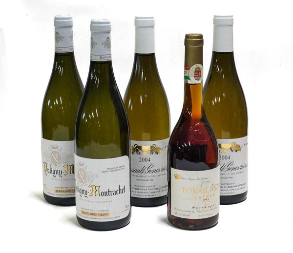 FOUR BOTTLES OF FRENCH WHITE WINE AND A BOTTLE OF TOKAJI (5)