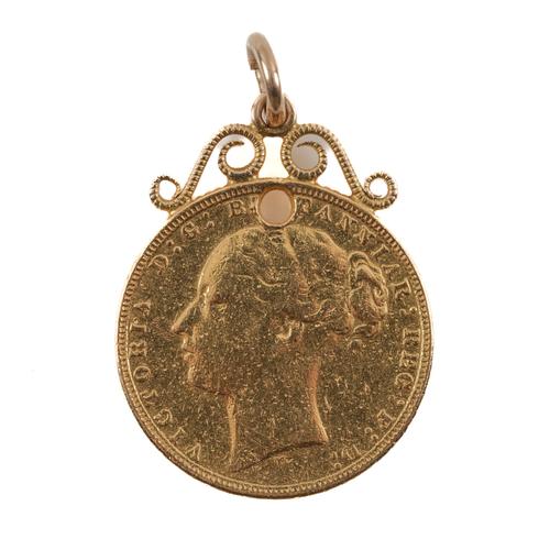 A VICTORIA YOUNG HEAD SOVEREIGN PENDANT