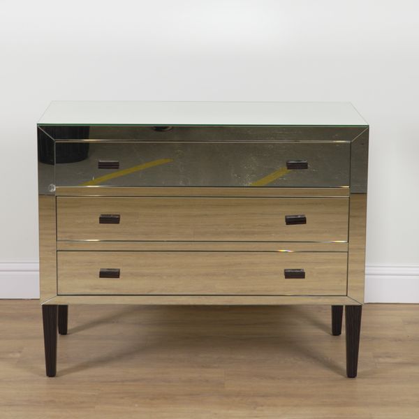 JULIAN CHICHESTER, BRIGHTON RANGE; A MIRRORED THREE DRAWER CHEST