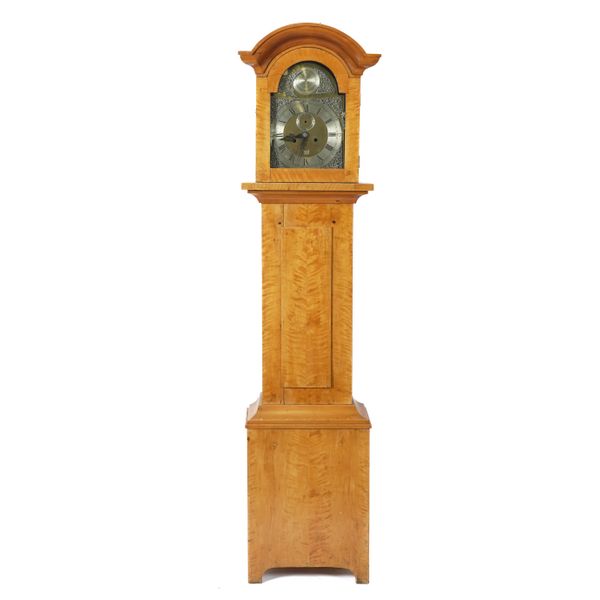 A BIRCH CASED LONGCASE CLOCK
