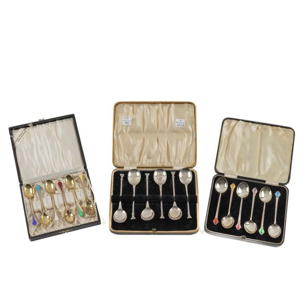 THREE SETS OF SPOONS (3)
