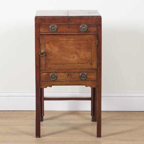 A GEORGE III MAHOGANY LIFT TOP GENTLEMAN'S WASH STAND