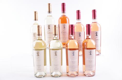 FIVE BOTTLES ARMENIAN ROSÉ AND FOUR WHITE WINE