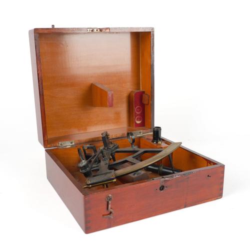 A GERMAN MAHOGANY CASED SEXTANT