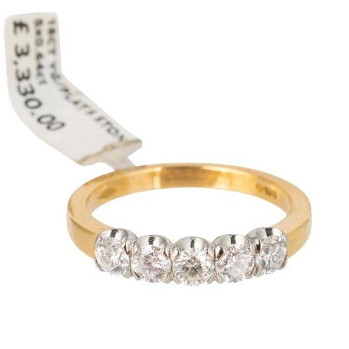 A FIVE STONE DIAMOND RING