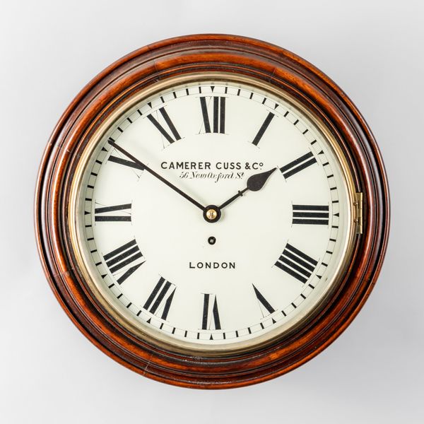 A MAHOGANY FUSÉE DIAL CLOCK