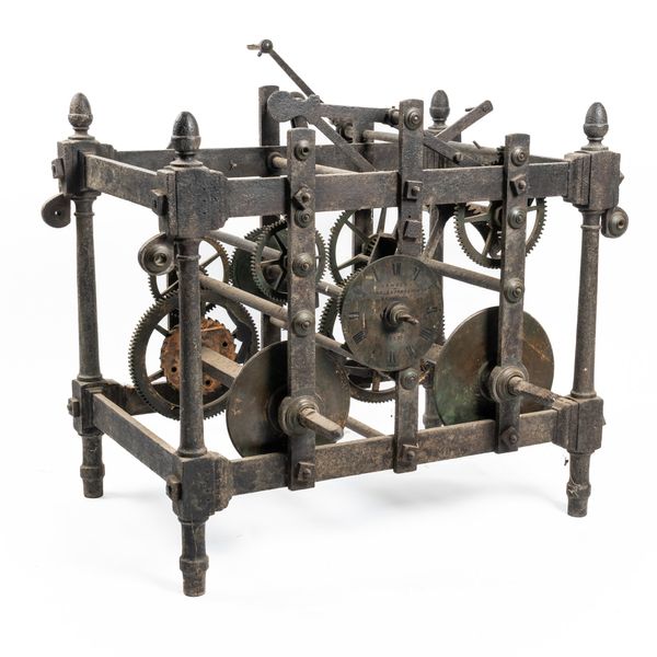 A RARE CAST-IRON TWIN-TRAIN TURRET CLOCK