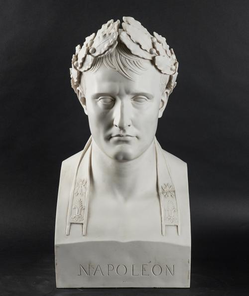 AN ANTHONY REDMILE WHITE COMPOSITE BUST OF NAPOLEON BONAPARTE AS CEASAR