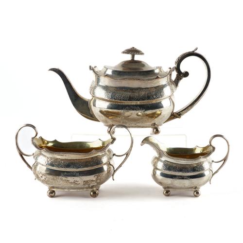 A GROUP OF SILVER TEA WARES (3)