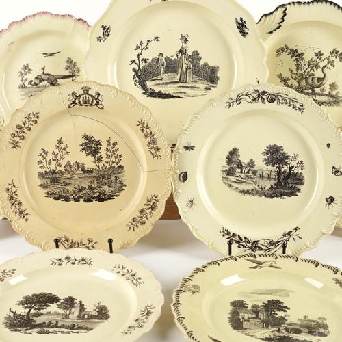 A LARGE CREAMWARE SILVER-SHAPED DISH (9)