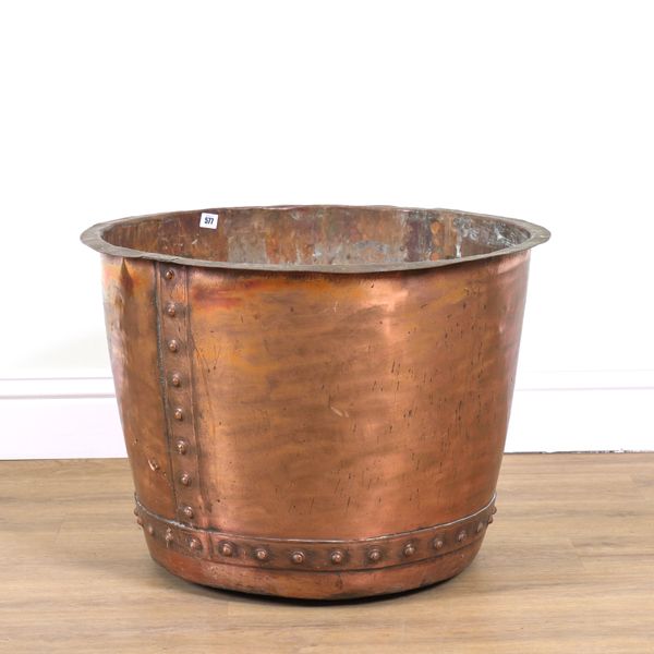 A LARGE RIVETED COPPER COPPER