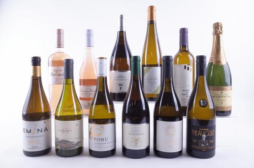 NINE BOTTLES VARIOUS WHITE, TWO ROSÉ WINE AND ONE CHAMPAGNE