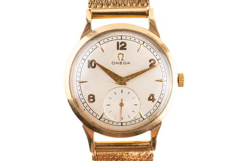 A 9CT GOLD OMEGA WATCH