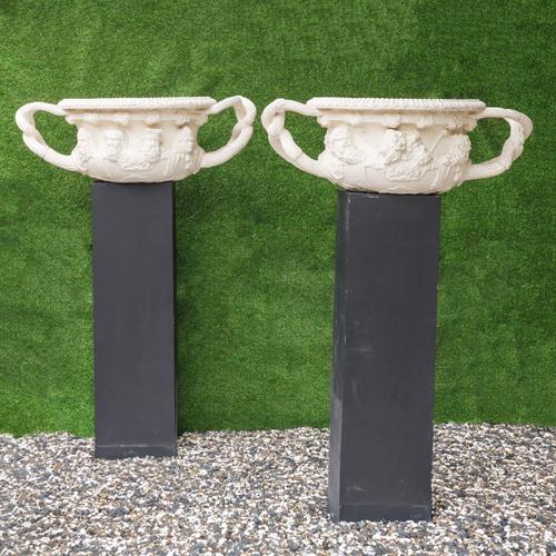 J.M.BLASHFIELD; TWO TERRACOTTA MODELS OF THE WARWICK AND ALBANI VASES (2)