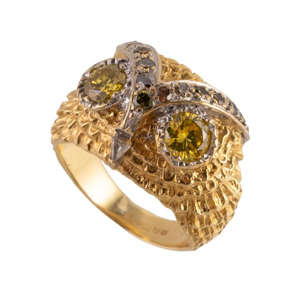 A DIAMOND OWL RING