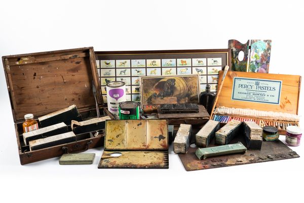 A QUANTITY OF ARTIST'S MATERIALS BELONGING TO ARTHUR WARDLE AND HIS DESCENDANTS