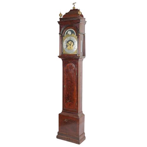 A LATE GEORGE II WALNUT, CROSSBANDED AND OUTLINED QUARTER CHIMING AND HOUR STRIKING 24-HOUR DIAL ANNUAL CALENDAR ASTRONOMICAL LONGCASE CLOCK WITH SUNRISE AND SUNSET INDICATOR