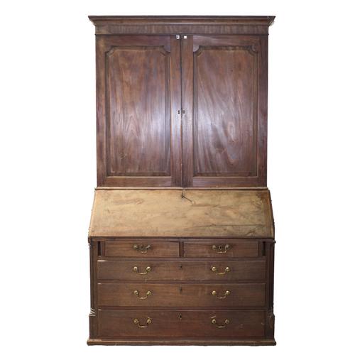 A GEORGE III MAHOGANY BUREAU CABINET