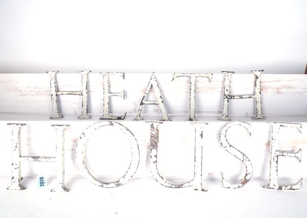 TEN EARLY 20TH CENTURY CAST METAL LETTERS, "HEATH HOUSE"