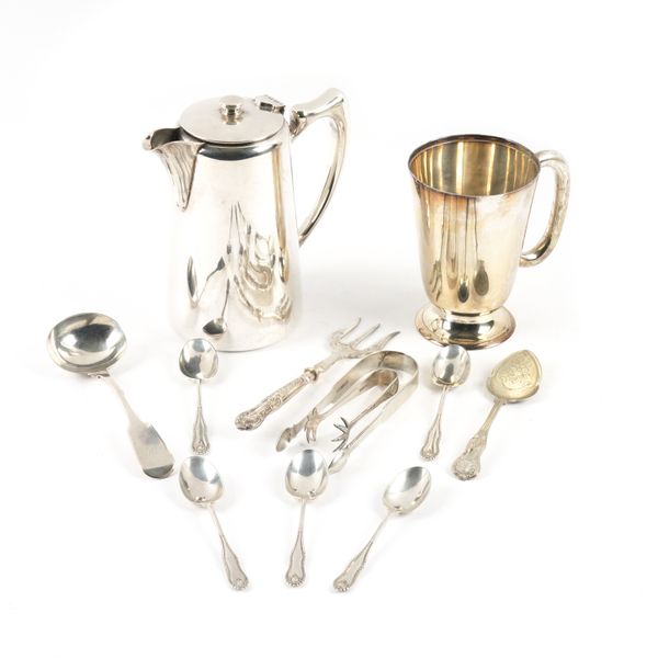 A GROUP OF SILVER, FOREIGN AND PLATED WARES (12)