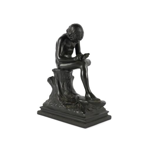 OF GRAND TOUR INTEREST: A BRONZE PATINATED ELECTROYPE OF THE SEATED FIGURE OF SPINARIO AFTER THE ANTIQUE
