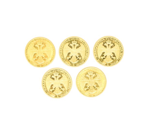 FIVE YOGOSLAVIA GOLD DUCATS (5)