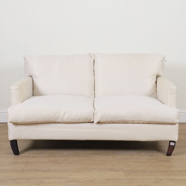 MERIDIANI ITALY; A CREAM UPHOLSTERED TWO SEAT SOFA