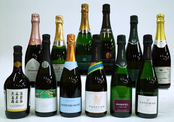 11 BOTTLES ENGLISH SPARKLING WINE AND 1 CHAMPAGNE