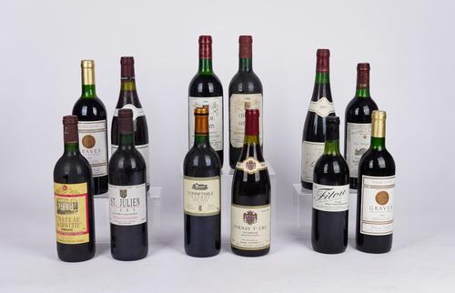 TWELVE BOTTLES FRENCH RED WINE