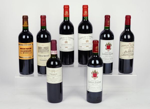 EIGHT 75CL BOTTLES OF MOSTLY FRENCH RED WINE