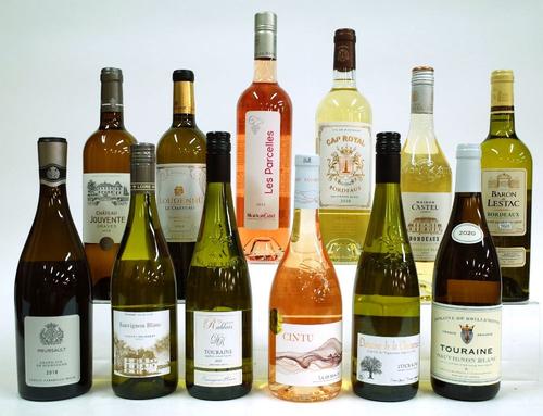 12 BOTTLES FRENCH WHITE AND ROSÉ WINE