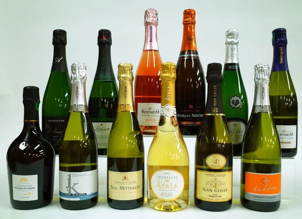 12 BOTTLES CHAMPAGNE AND FRENCH SPARKLING WHITE AND ROSÉ WINE