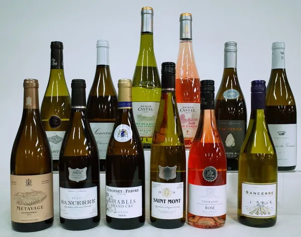 12 BOTTLES FRENCH WHITE AND ROSÉ WINE