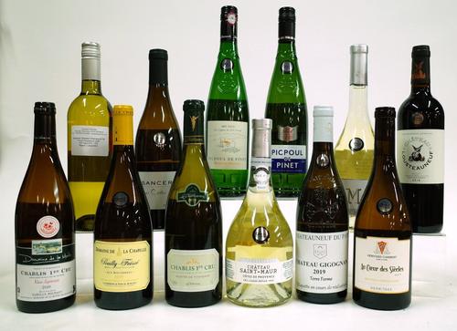 11 BOTTLES FRENCH WHITE AND  RED WINE