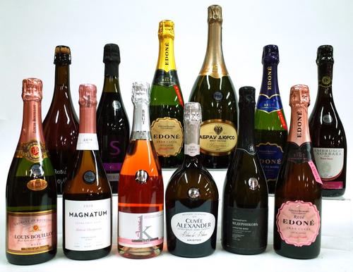 12 BOTTLES WHITE AND ROSÉ SPARKLING WINE (MIXED ORIGIN)