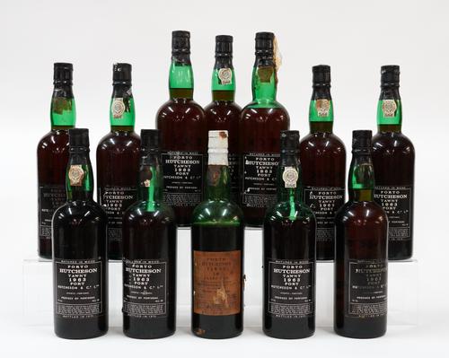 TWELVE BOTTLES OF HUTCHESON TAWNY 1963 PORT (12)