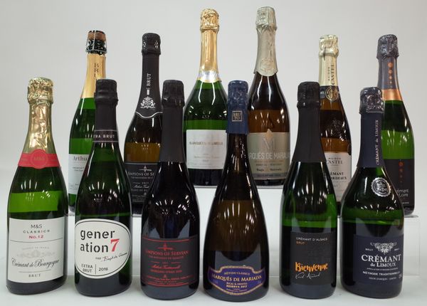 12 BOTTLES FRENCH AND PORTUGUESE SPARKLING WINE