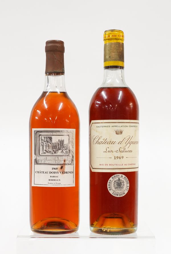 A BOTTLE OF CHATEAU D'YQUEM 1969 AND A BOTTLE OF CHATEAU DOISY VERDRINES 1969 (2)