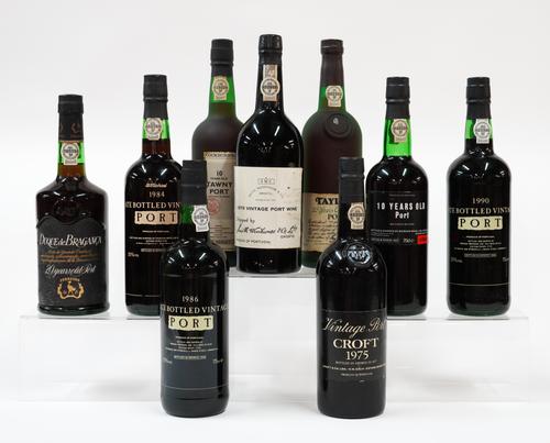 NINE BOTTLES OF PORT INCLUDING TAYLOR'S 20 YEAR OLD TAWNY PORT (9)