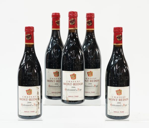 FIVE BOTTLES OF CHATEAU MONT REDON ABEILLE FABRE CHATEAUNEUF DU PAPE 2006 (5)